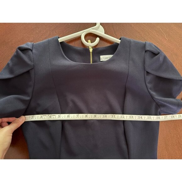 Calvin Klein NWT Tulip Sheath Knee Length Career Cocktail Dress Navy Blue Size 6 - Picture 11 of 15